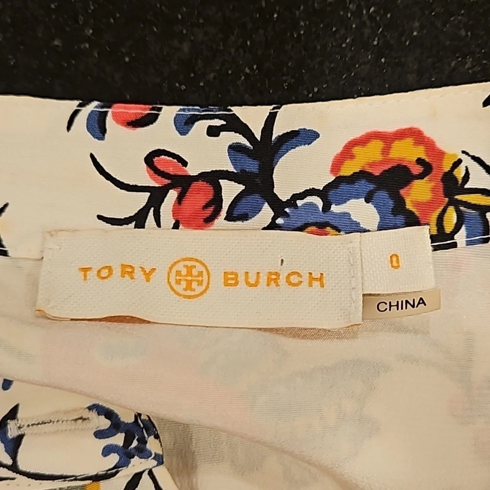 💕TORY BURCH💕 Cora Dress ~ 100% Silk New Ivory Gabriella Floral Print Size 0